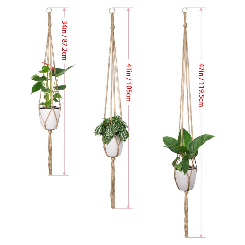 Petutu Plant Hangers Indoor Macrame Hanging Planter Holder 6 Pack, 3 Sizes - Image 2